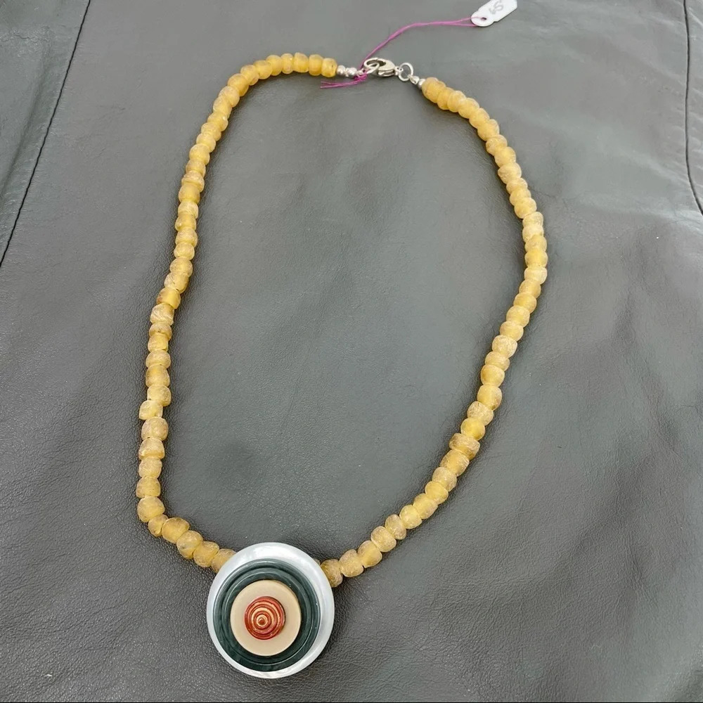 - Hand crafted sea glass bead necklace and pendant